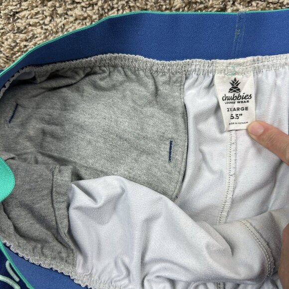 Chubbies Mens Lounge Shorts 5.5" Inseam Blue Neon Cocktail Print Beach Sz XXL - Picture 4 of 11